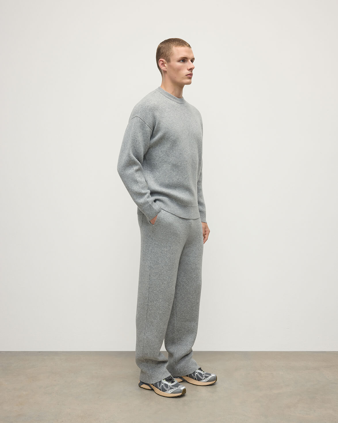 Johnstons of Elgin - Double Face Light Grey Sweatshirt