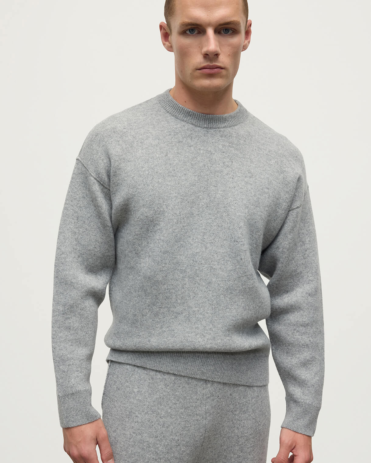 Johnstons of Elgin - Double Face Light Grey Sweatshirt