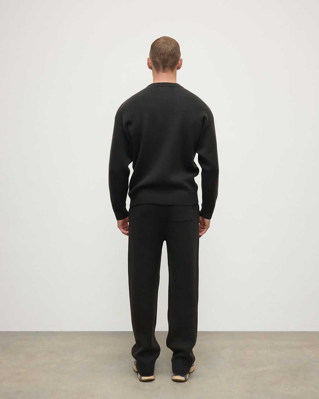 Johnstons of Elgin - Double Faced Dark Grey Tapered Joggers