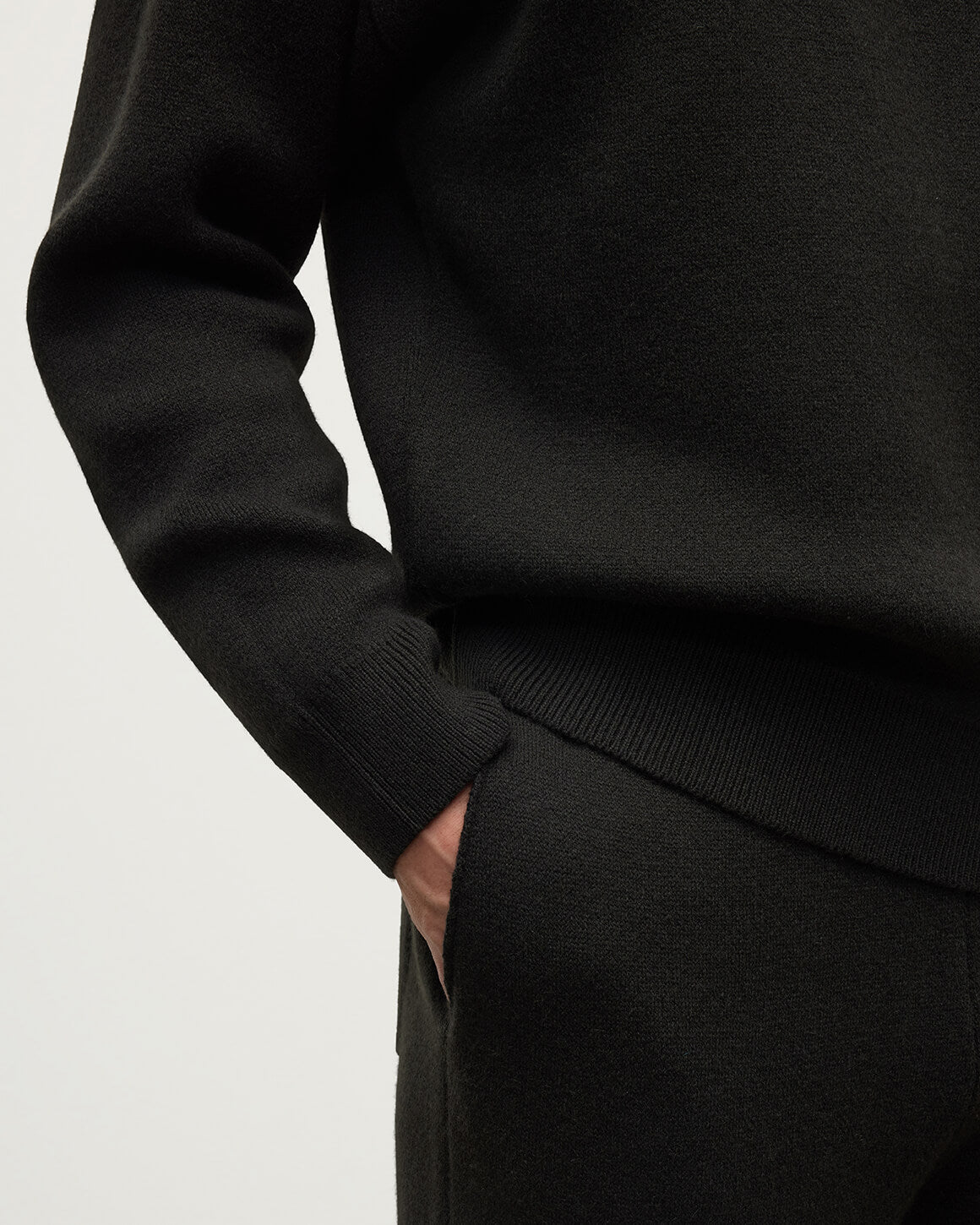 Johnstons of Elgin - Double Faced Dark Grey Tapered Joggers