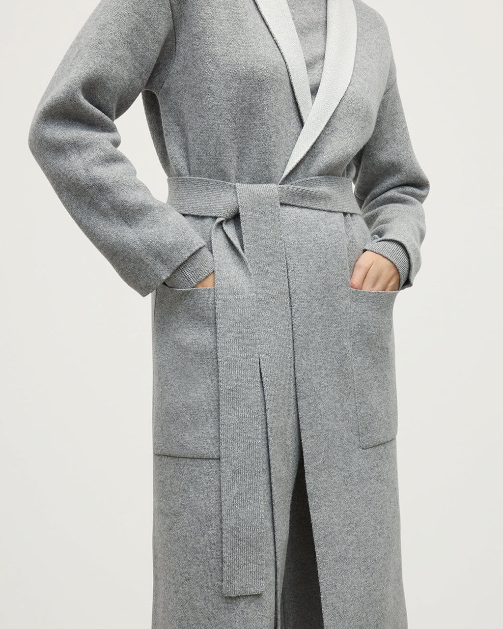 Johnstons of Elgin - Double - Face Light Grey Cardigan