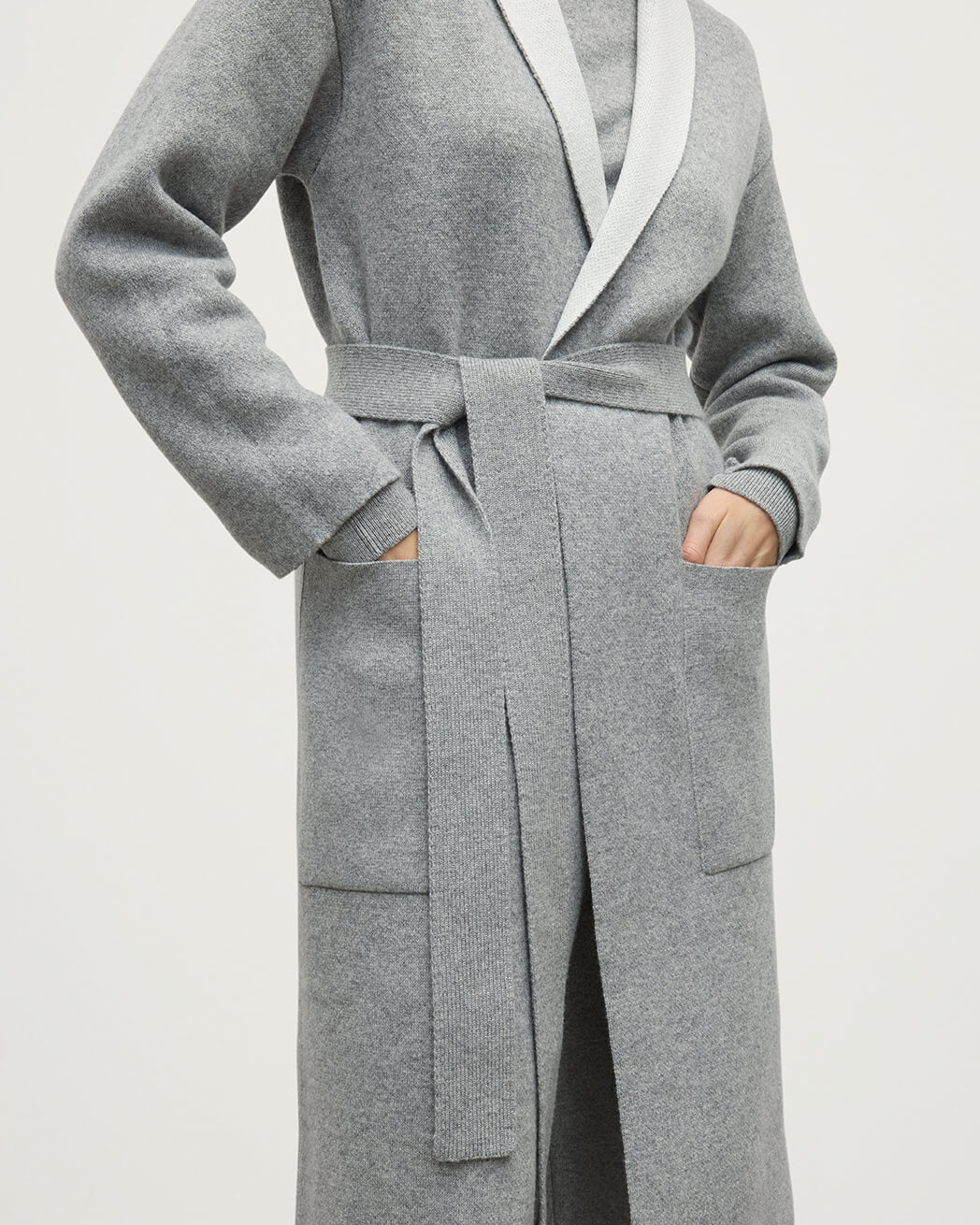 Johnstons of Elgin - Double - Face Light Grey Cardigan