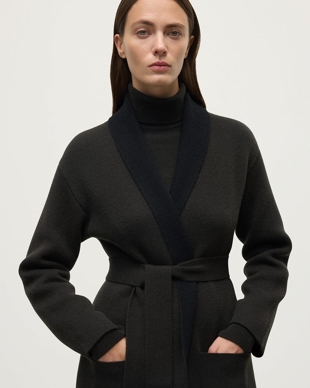 Johnstons of Elgin - Double - Face Dark Grey Cardigan