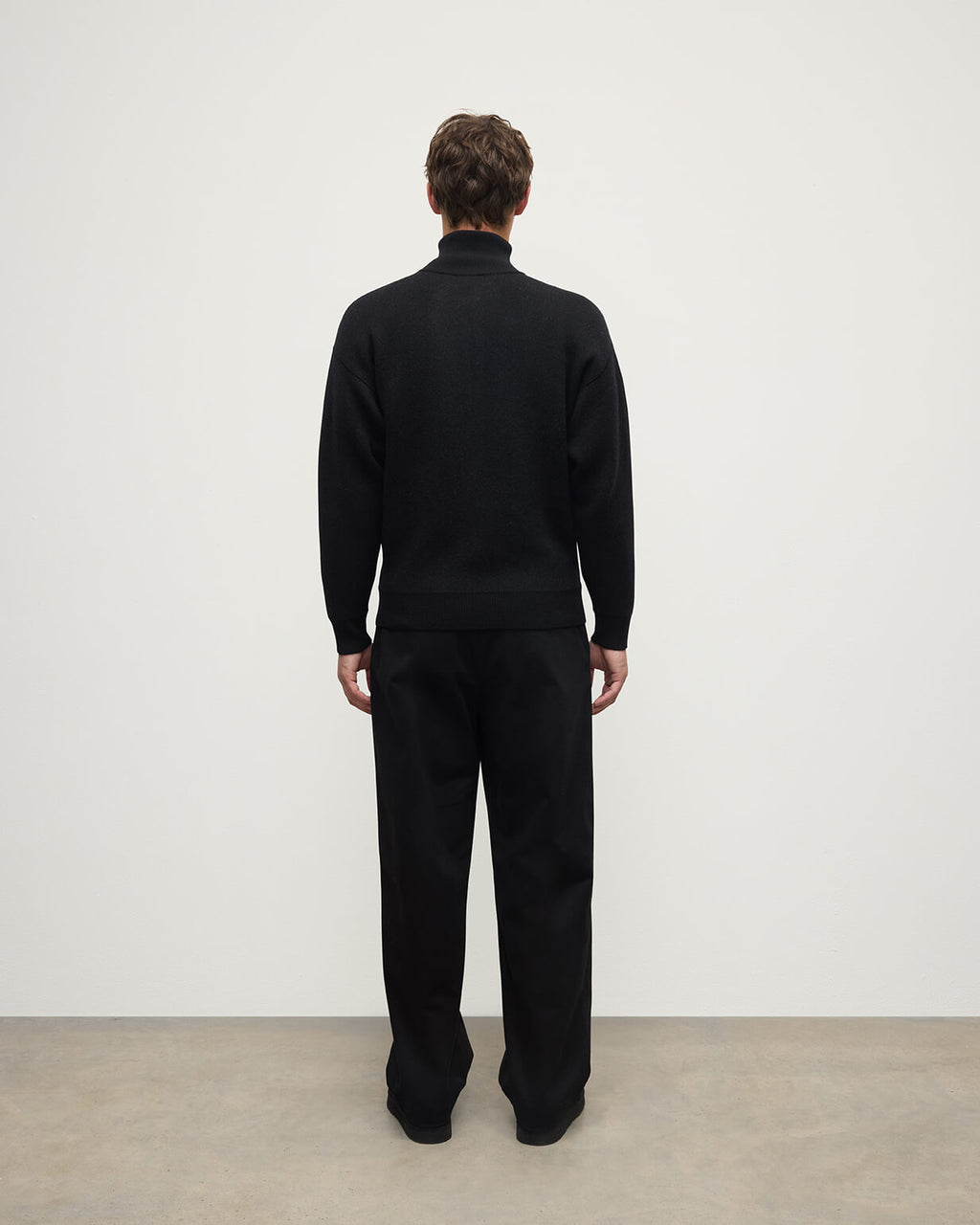 Johnstons of Elgin - Double Face Black Half Zip Jumper