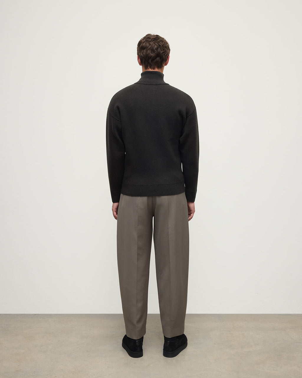 Johnstons of Elgin - Double Face Dark Grey Half Zip Jumper