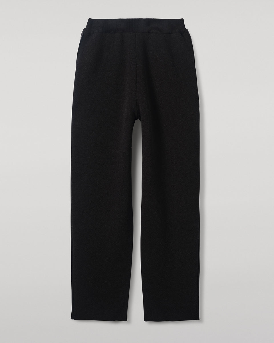 Johnstons of Elgin - Double Face Black Tapered Joggers