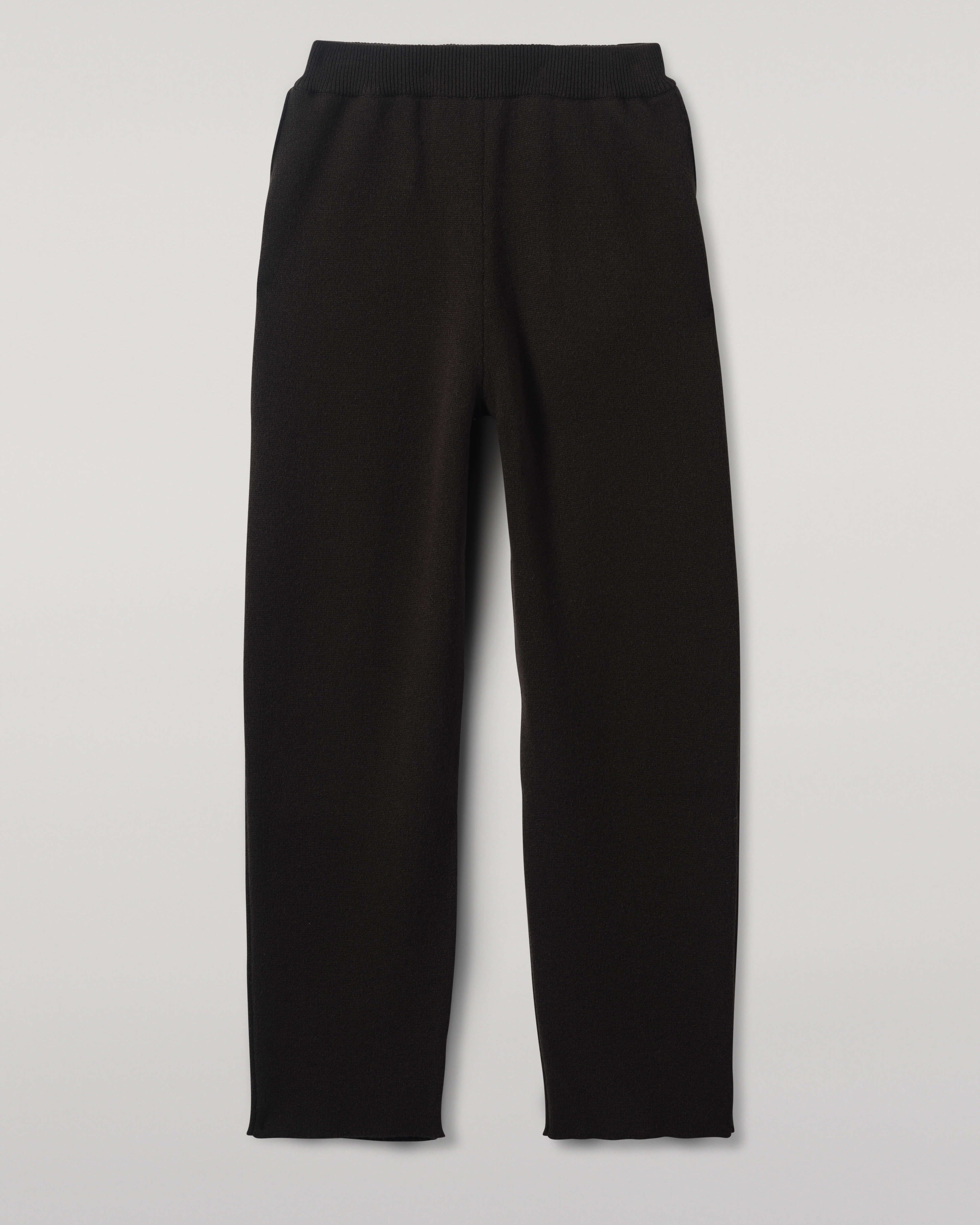 Johnstons of Elgin - Double Faced Dark Grey Tapered Joggers