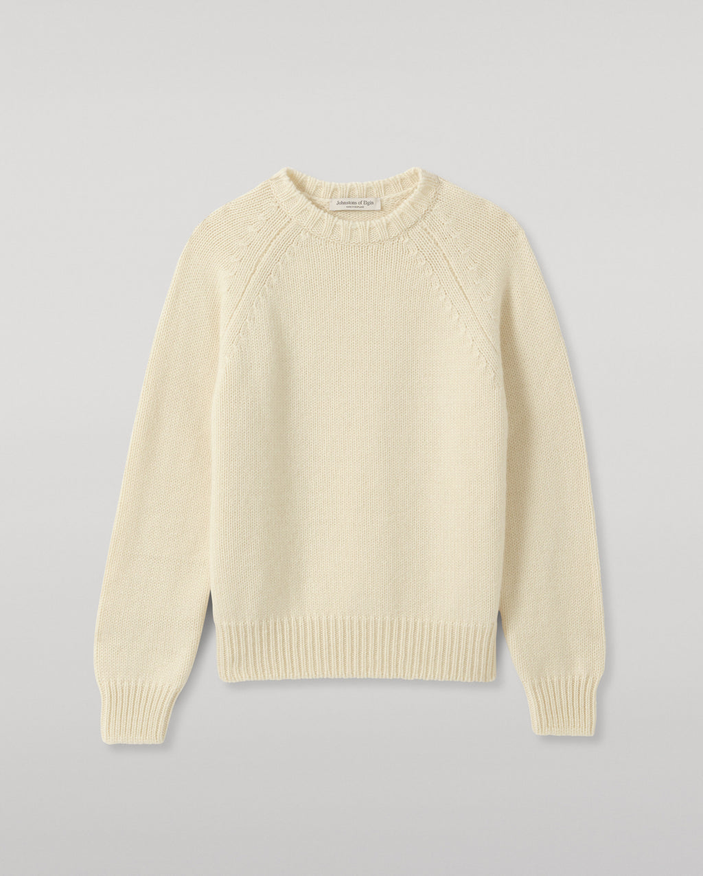 Johnstons of Elgin - Bay White Marl Cashmere & Cotton Jumper