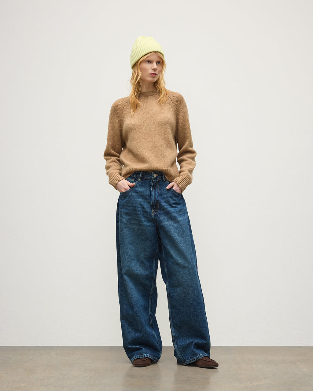 Johnstons of Elgin - Bay Camel Marl Cashmere & Cotton Jumper