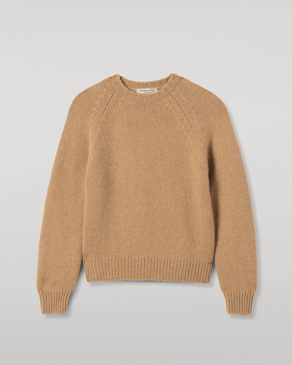 Johnstons of Elgin - Bay Camel Marl Cashmere & Cotton Jumper