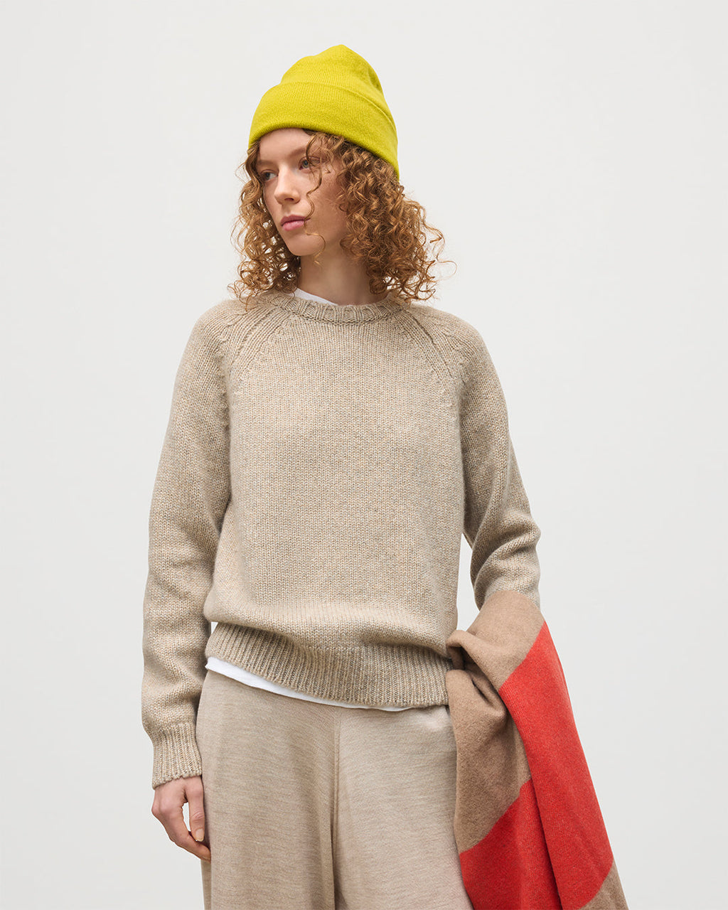 Johnstons of Elgin - Bay Natural Marl Cashmere & Cotton Jumper