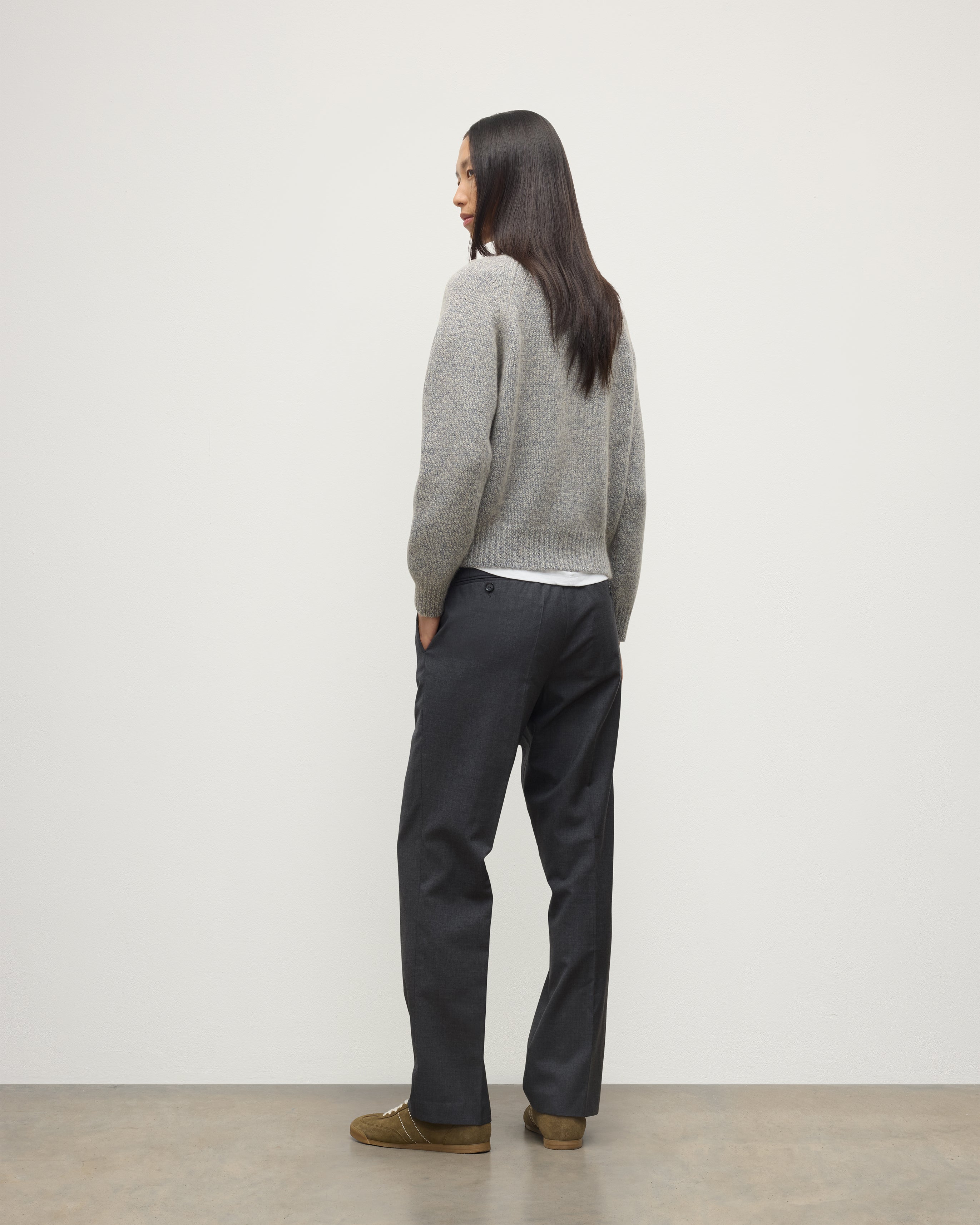 Johnstons of Elgin - Bay Blue Marl Cashmere & Cotton Jumper