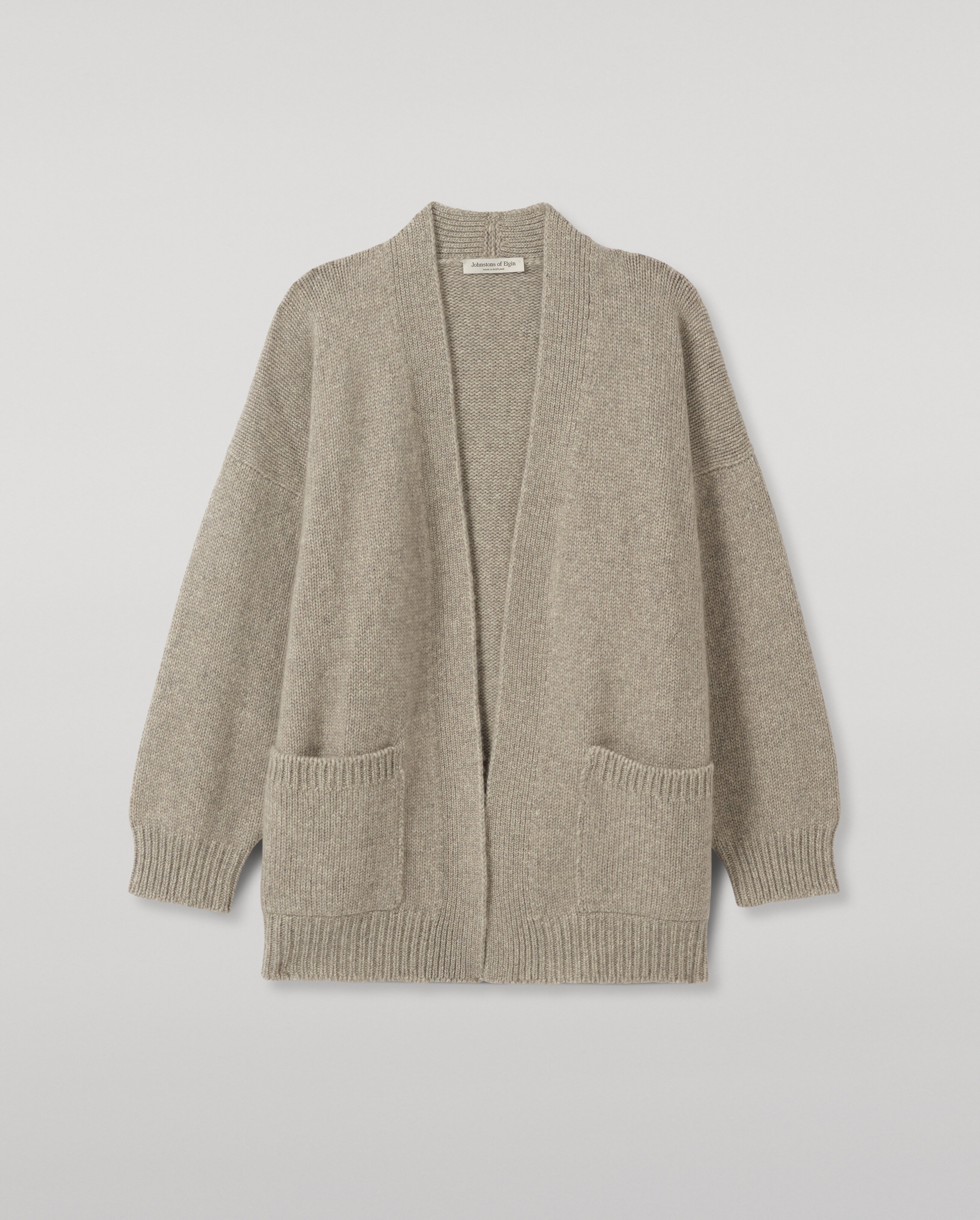 Johnstons of Elgin - Bay Grey Marl Cashmere & Cotton Cardigan
