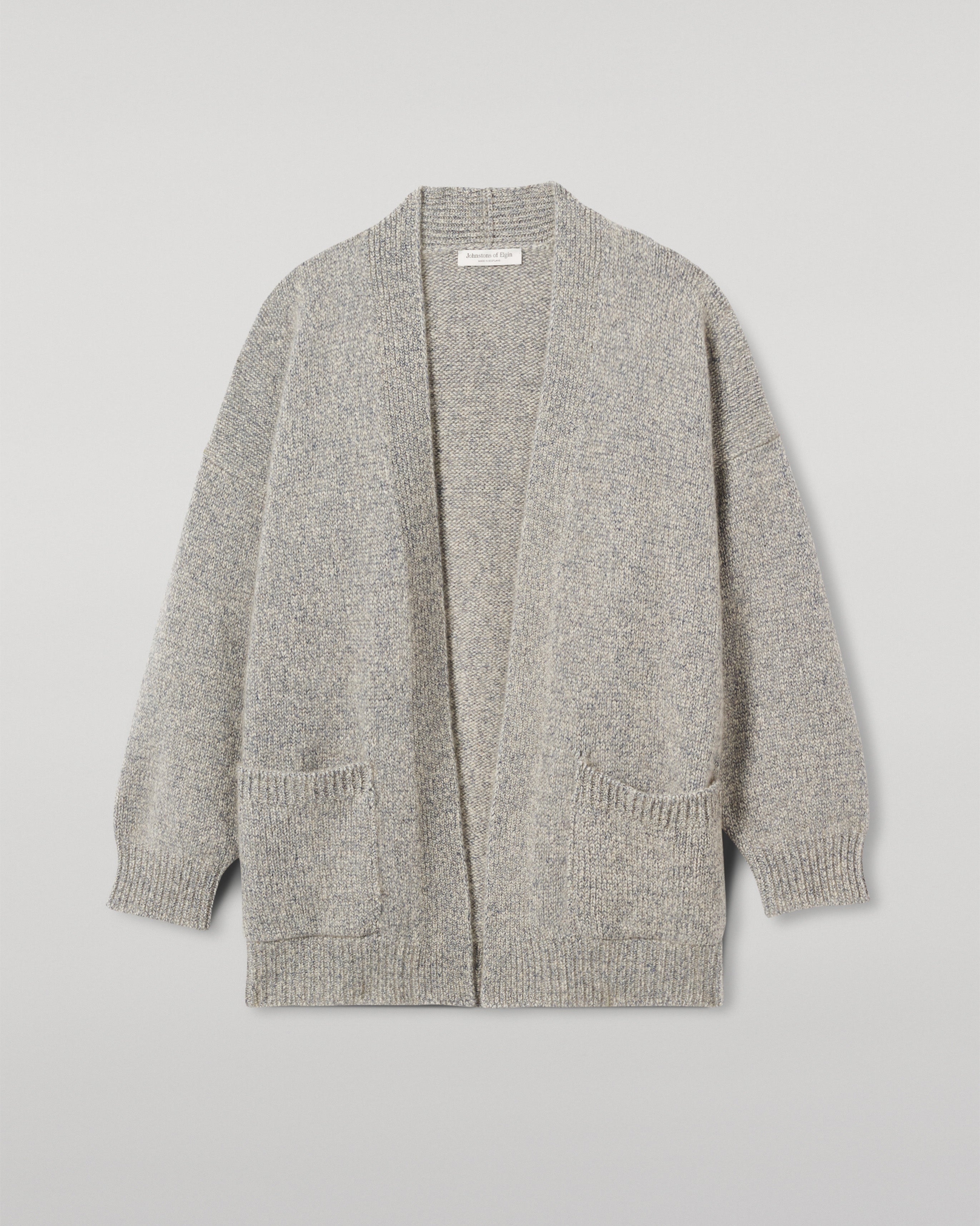 Johnstons of Elgin - Bay Blue Marl Cashmere & Cotton Cardigan