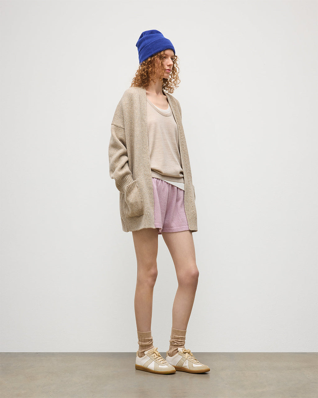 Johnstons of Elgin - Bay Natural Marl Cashmere & Cotton Cardigan