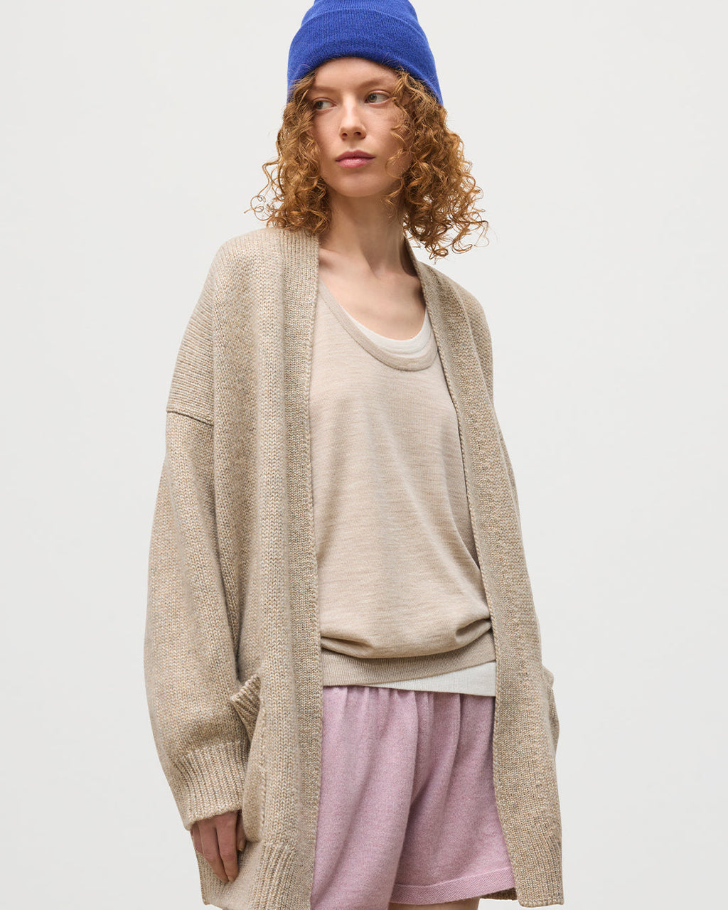Johnstons of Elgin - Bay Natural Marl Cashmere & Cotton Cardigan