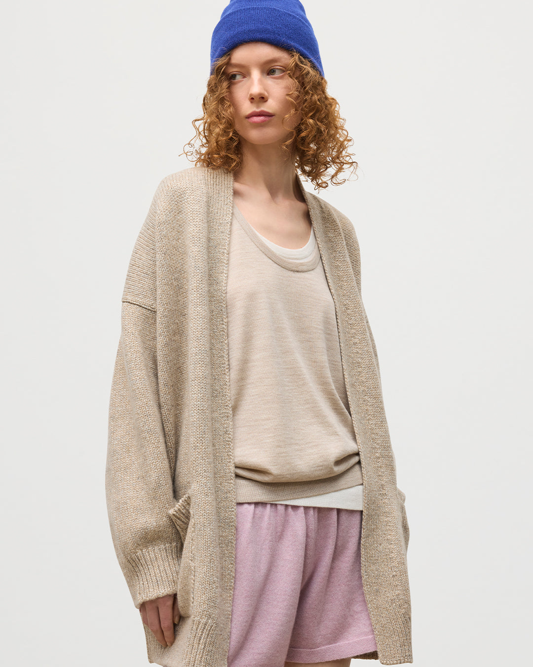 Johnstons of Elgin - Bay Natural Marl Cashmere & Cotton Cardigan