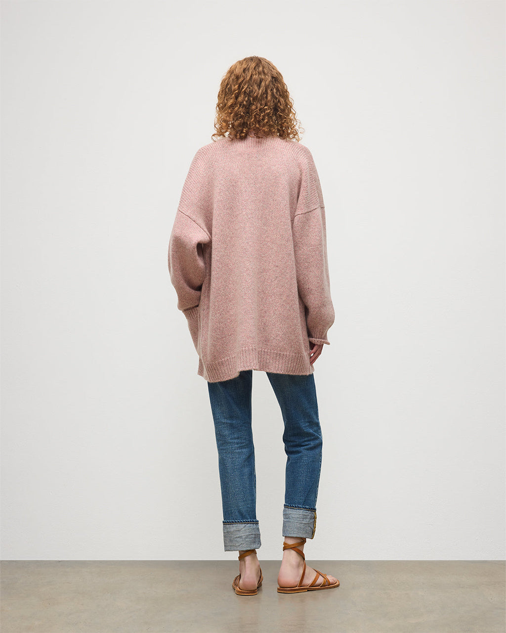 Johnstons of Elgin - Bay Pink Marl Cashmere & Cotton Cardigan