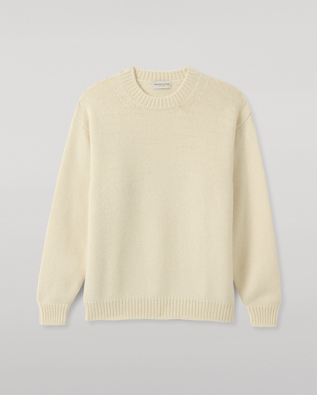 Johnstons of Elgin - Murchison White Marble Cashmere & Cotton Jumper