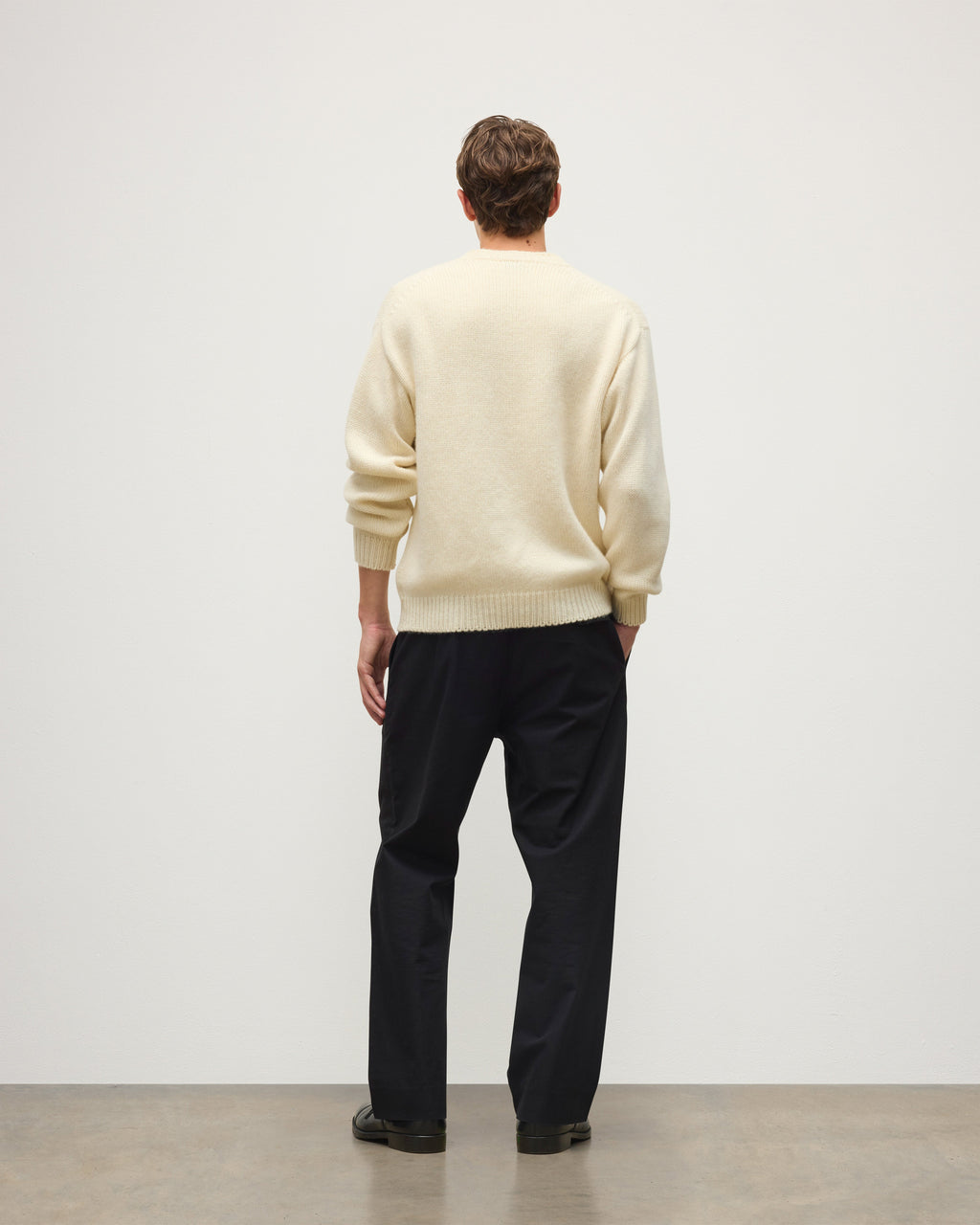 Johnstons of Elgin - Murchison White Marble Cashmere & Cotton Jumper