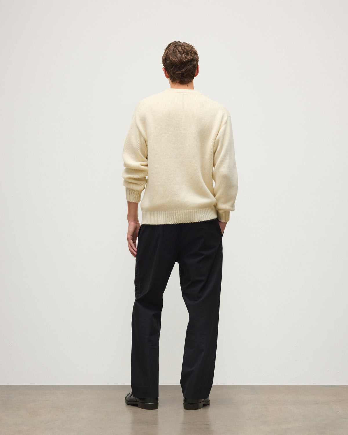 Johnstons of Elgin - Murchison White Marble Cashmere & Cotton Jumper
