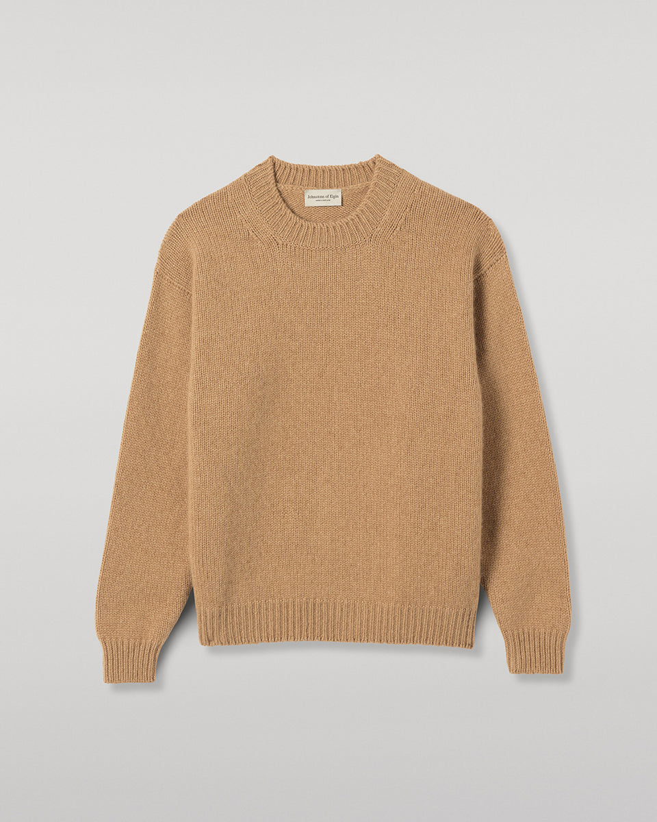 Johnstons of Elgin - Murchison Camel Marble Cashmere & Cotton Jumper