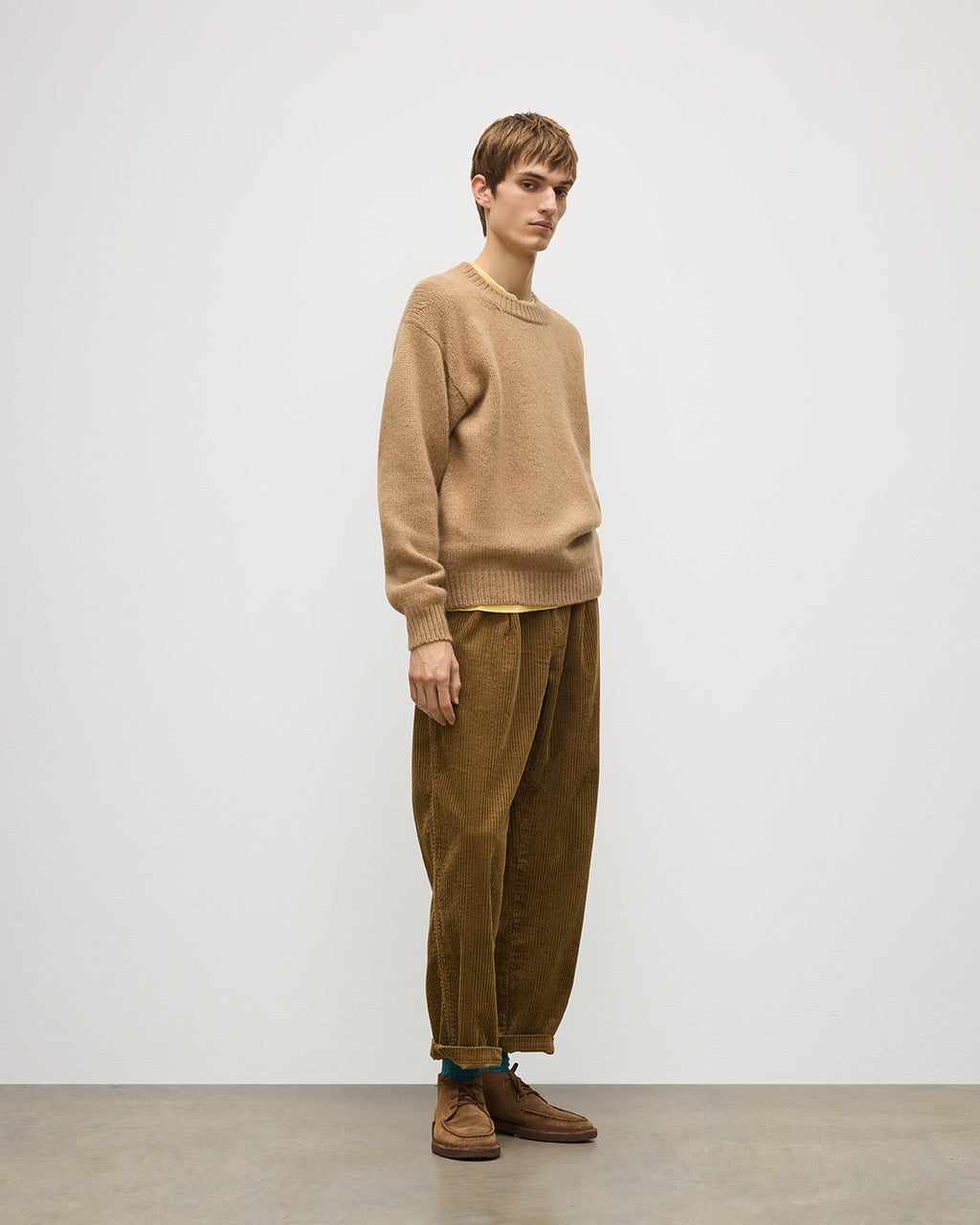 Johnstons of Elgin - Murchison Camel Marble Cashmere & Cotton Jumper