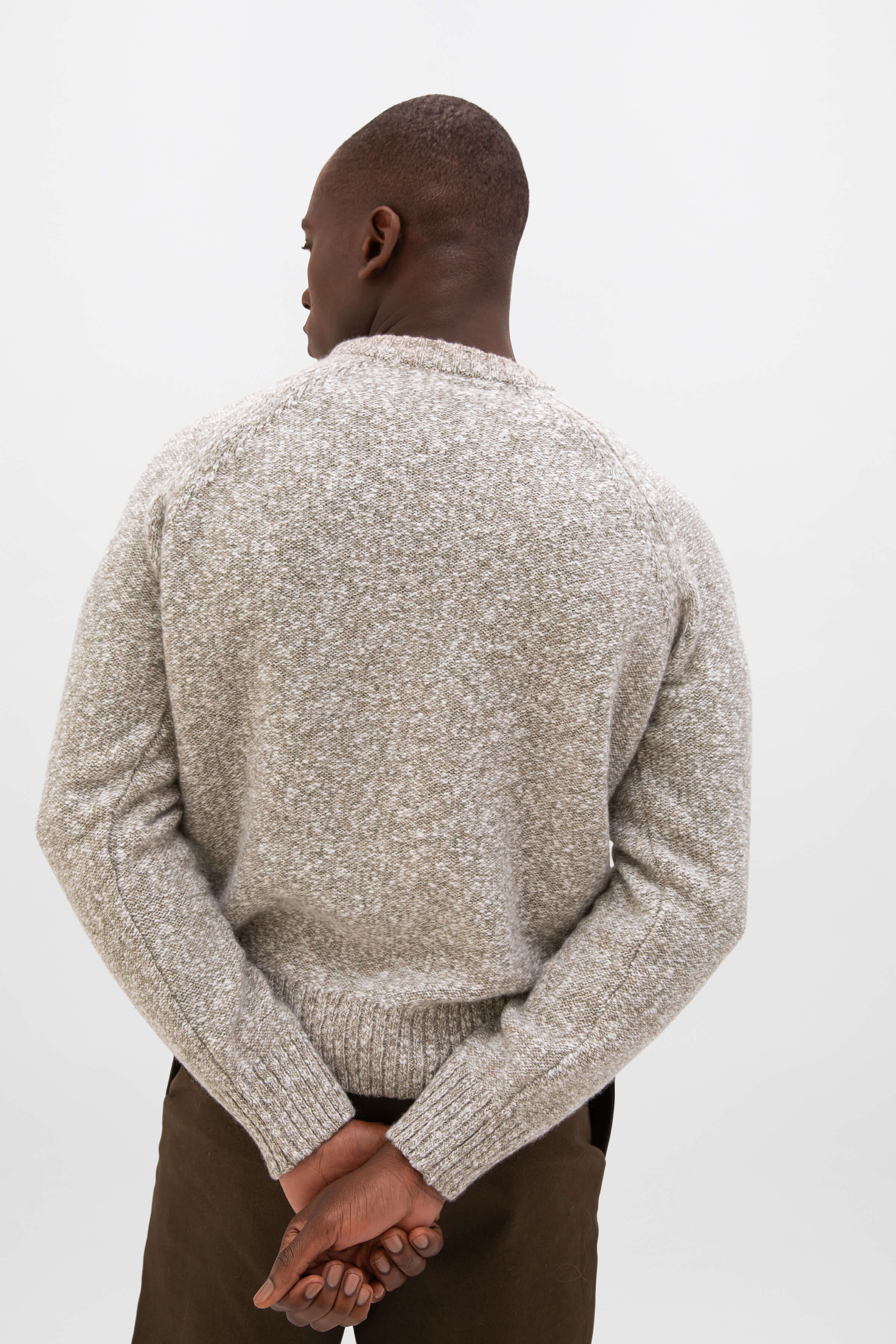 Johnstons of Elgin - Wool Cashmere Slub Natural Jumper