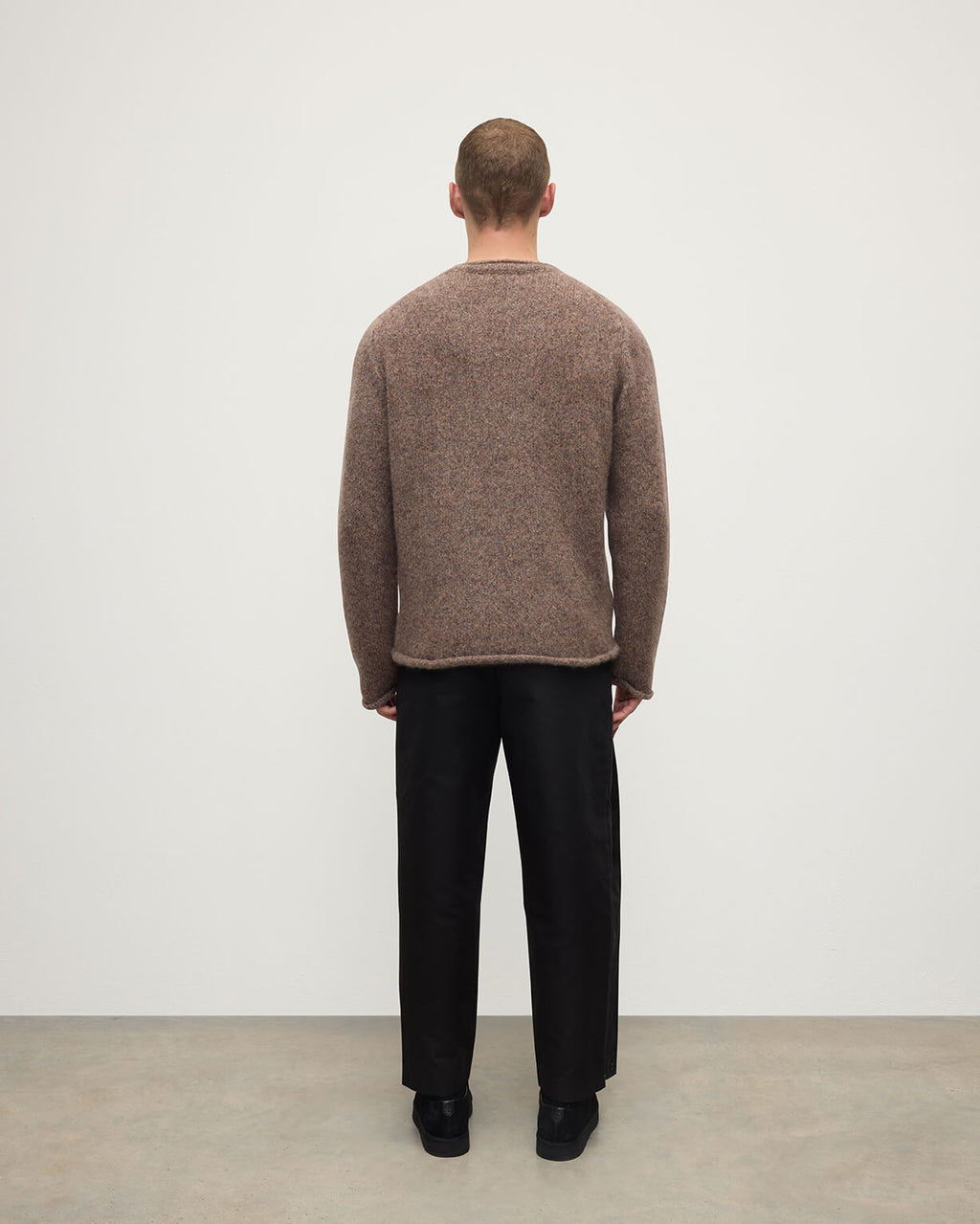 Johnstons of Elgin - Brushed Cashmere Silk Brown Jumper