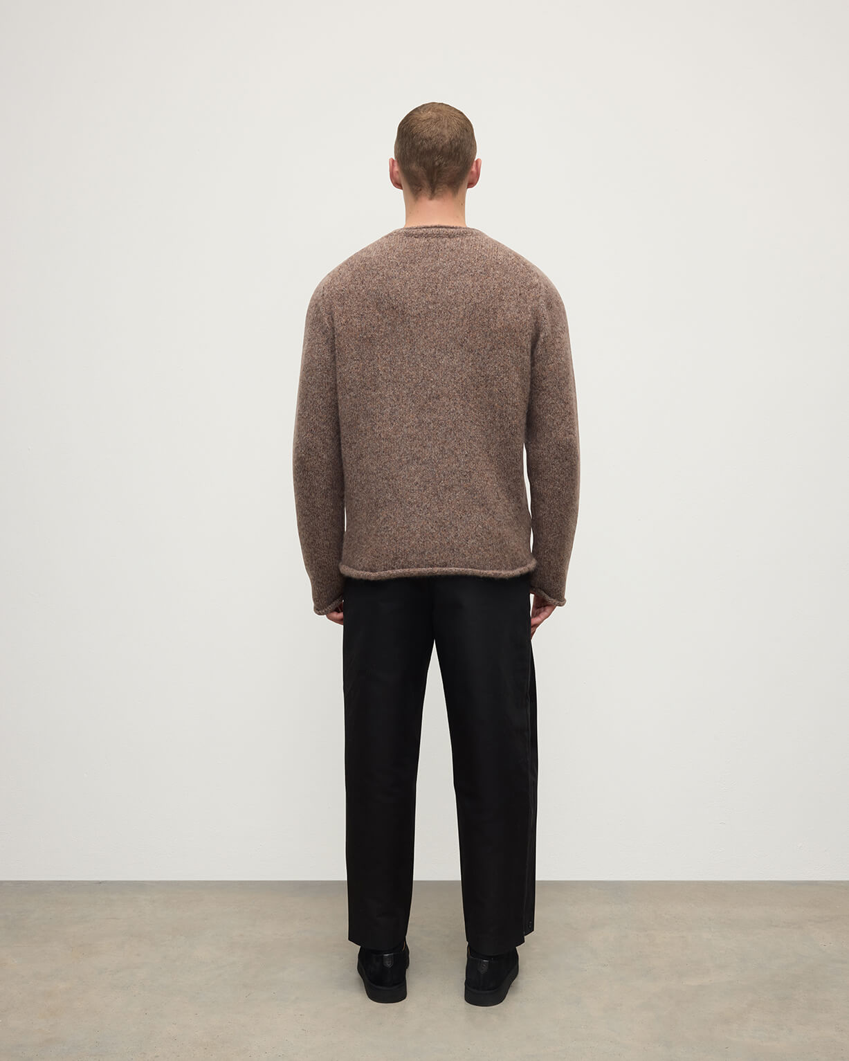 Johnstons of Elgin - Brushed Cashmere Silk Brown Jumper