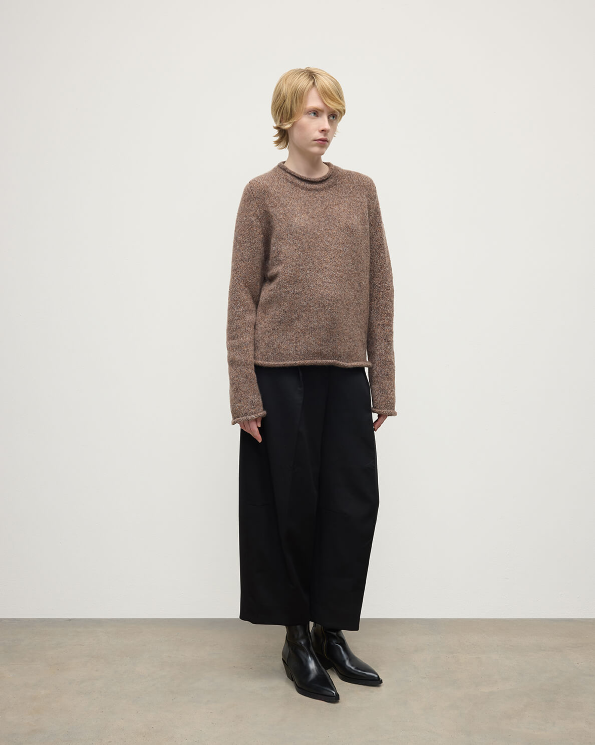 Johnstons of Elgin - Brushed Cashmere - Silk Brown Jumper