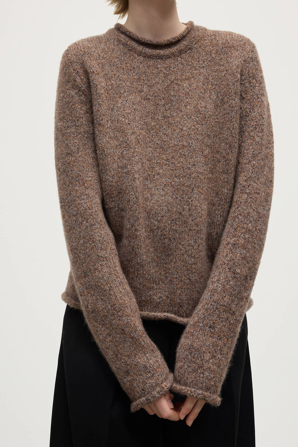 Johnstons of Elgin - Brushed Cashmere - Silk Brown Jumper