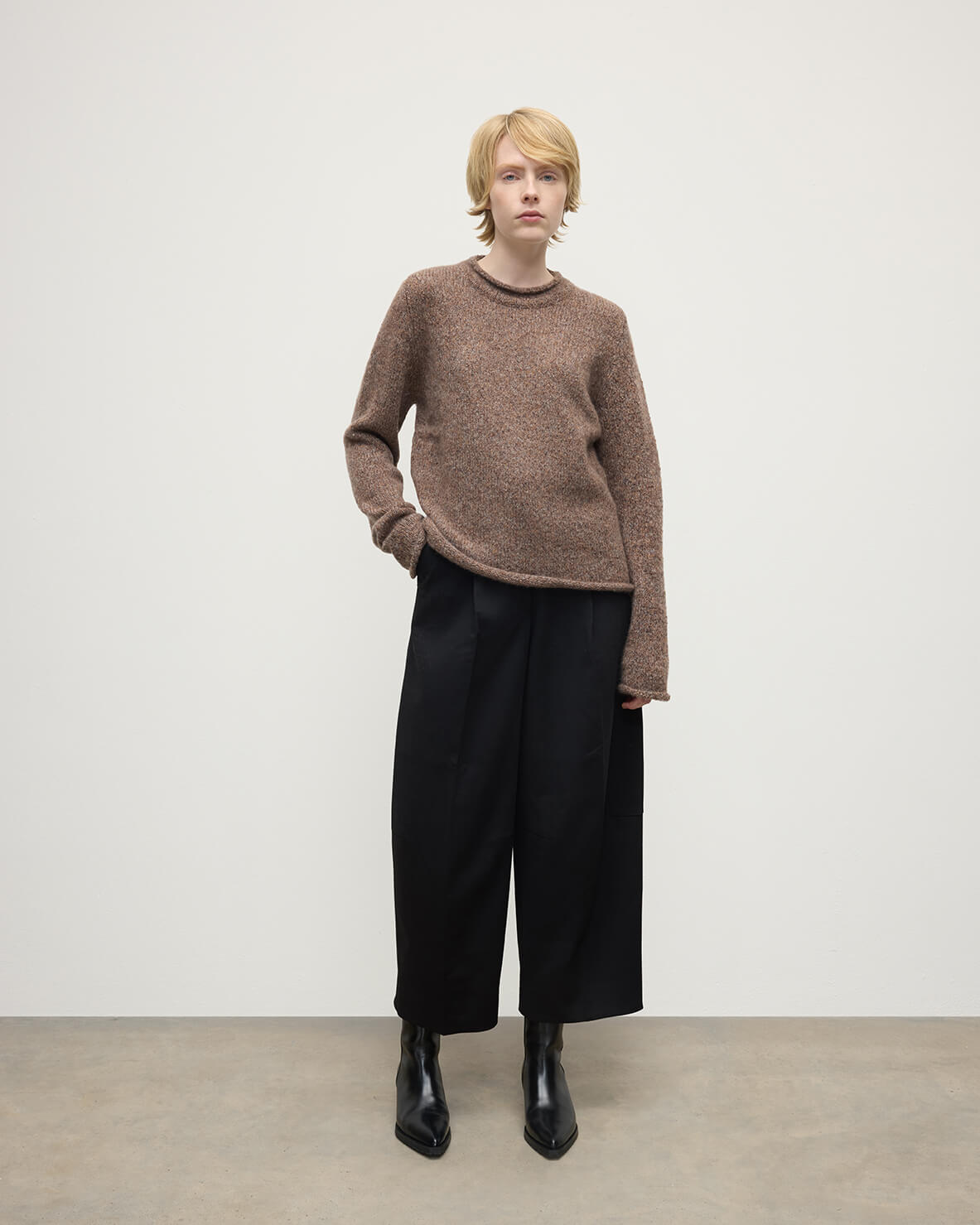 Johnstons of Elgin - Brushed Cashmere - Silk Brown Jumper