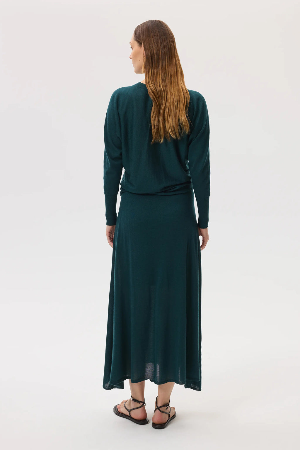 Johnstons of Elgin - Cashmere Silk A - Line Green Skirt