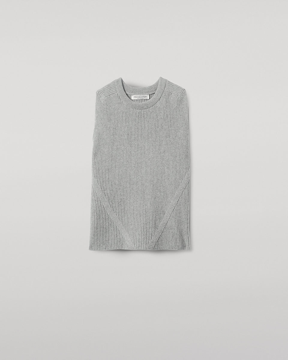 Johnstons of Elgin - Sleeveless Light Grey Cashmere Tank Top