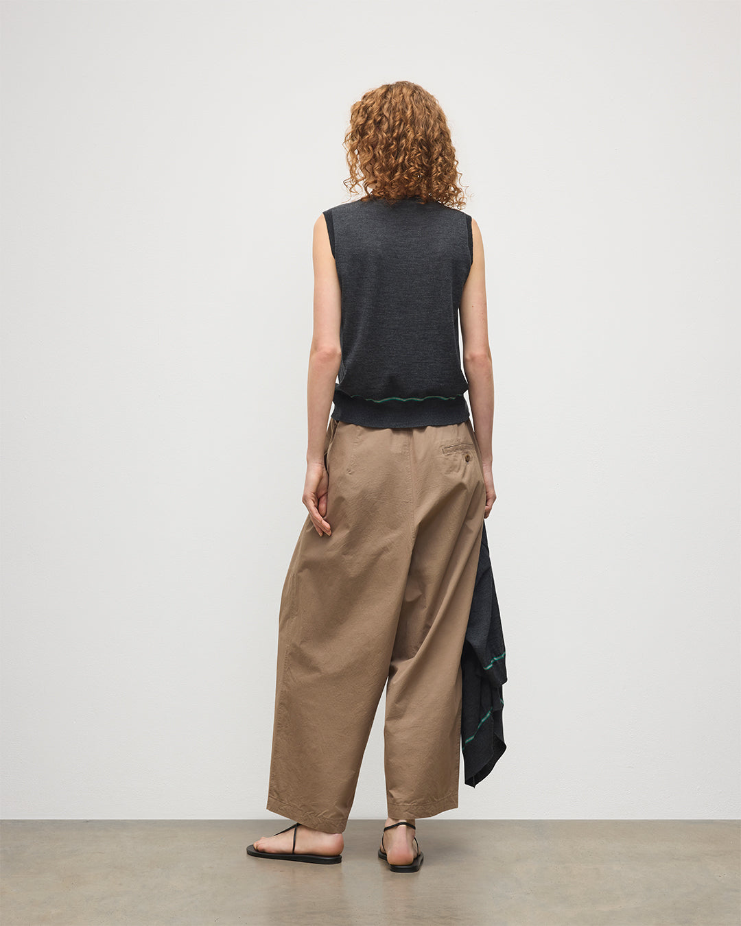 Johnstons of Elgin - Brae Dark Grey Merino Sleeveless Tank
