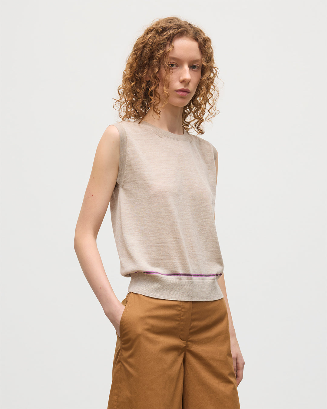 Johnstons of Elgin - Brae Natural Merino Sleeveless Tank