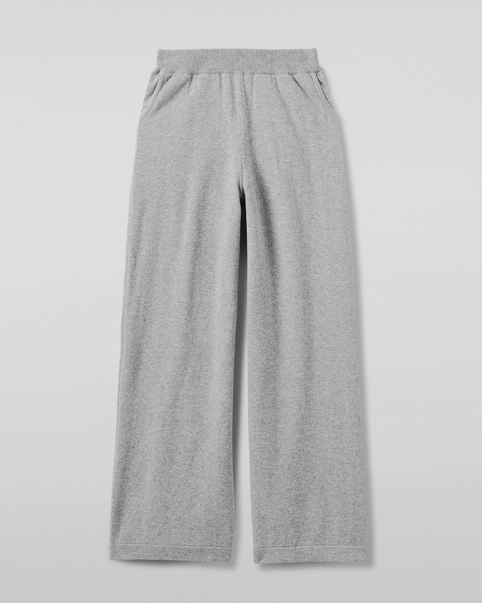 Johnstons of Elgin - Wide Leg Light Grey Cashmere Trousers