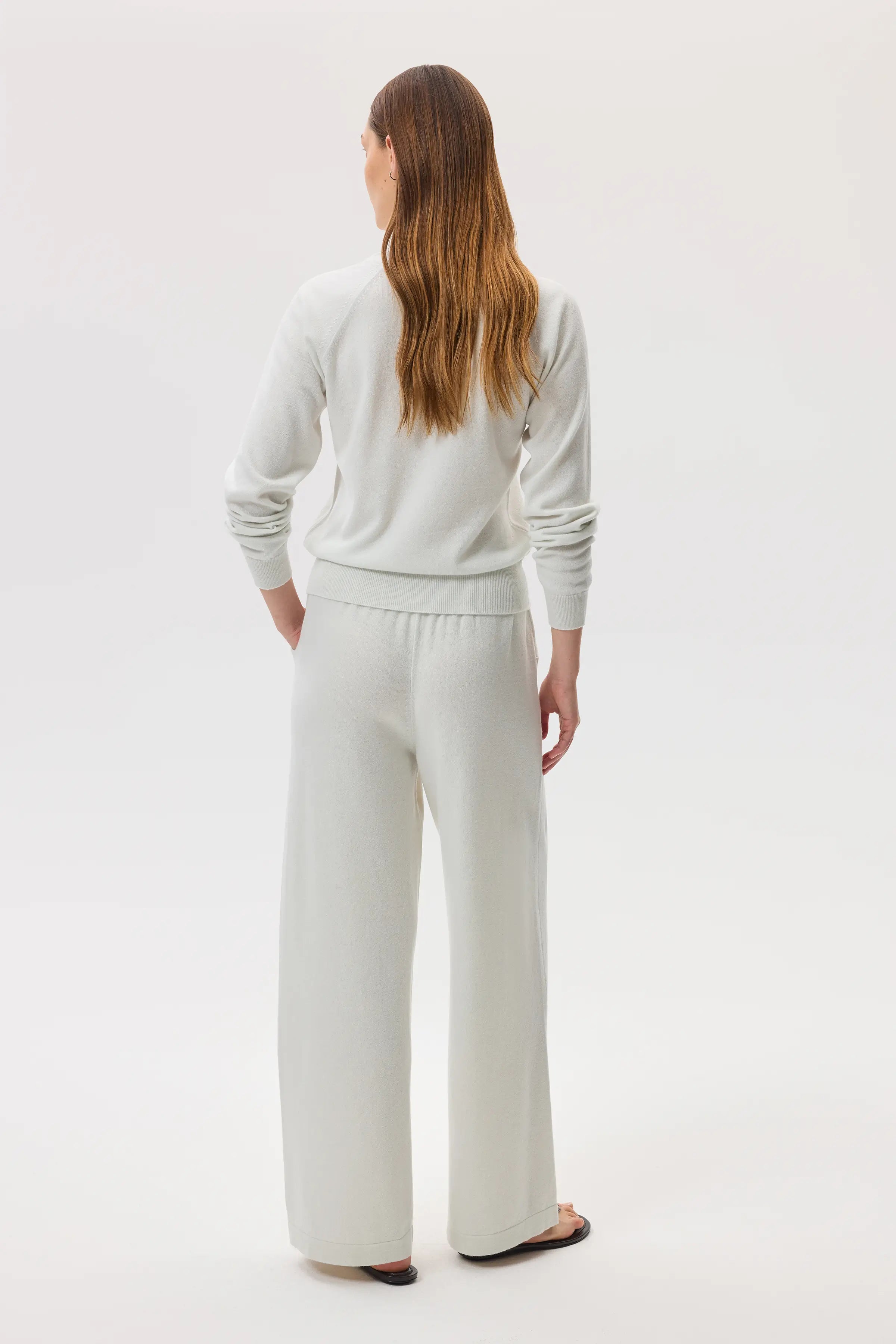 Johnstons of Elgin - High Rise Cashmere White Culottes