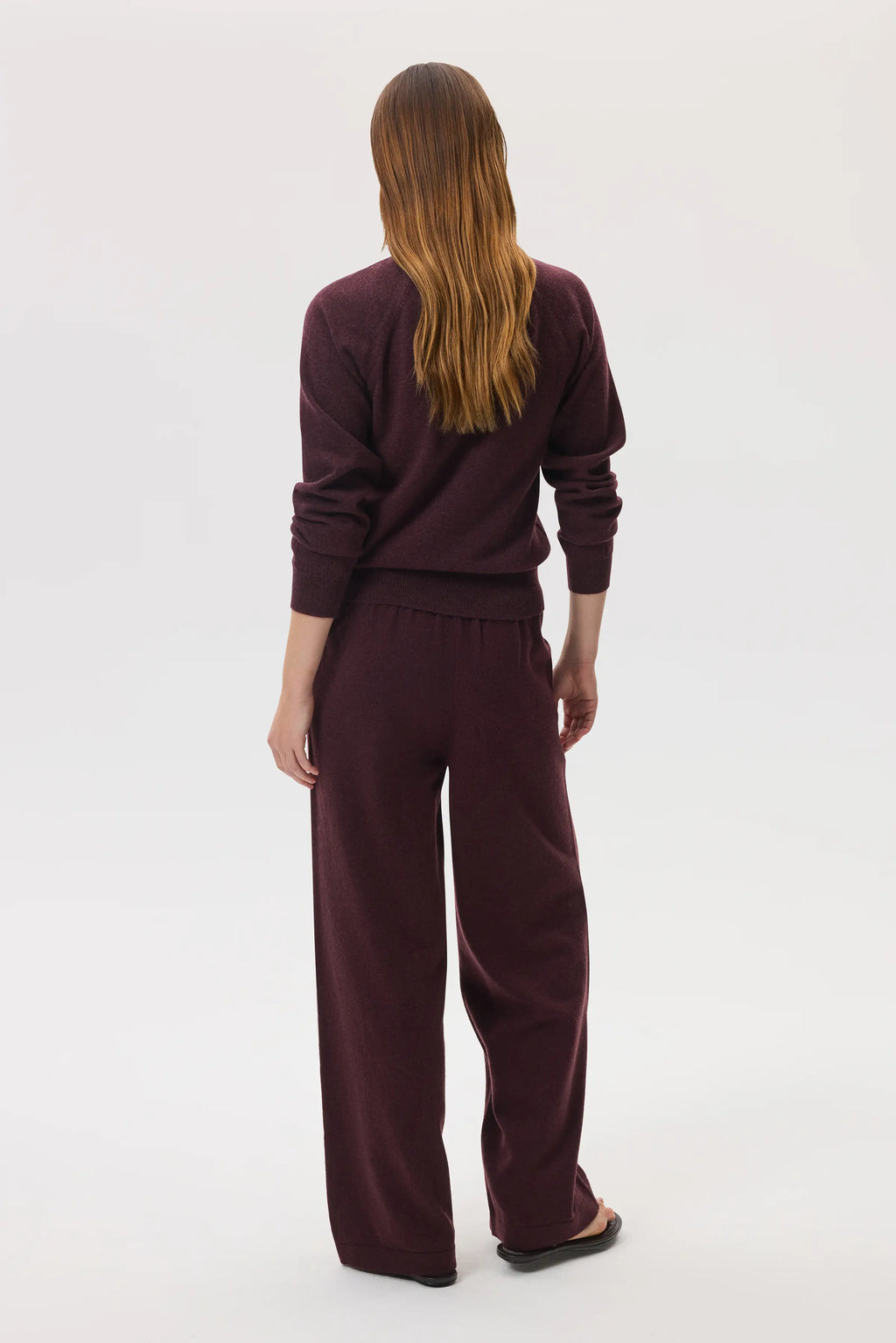 Johnstons of Elgin - High Rise Dark Red Cashmere Culottes