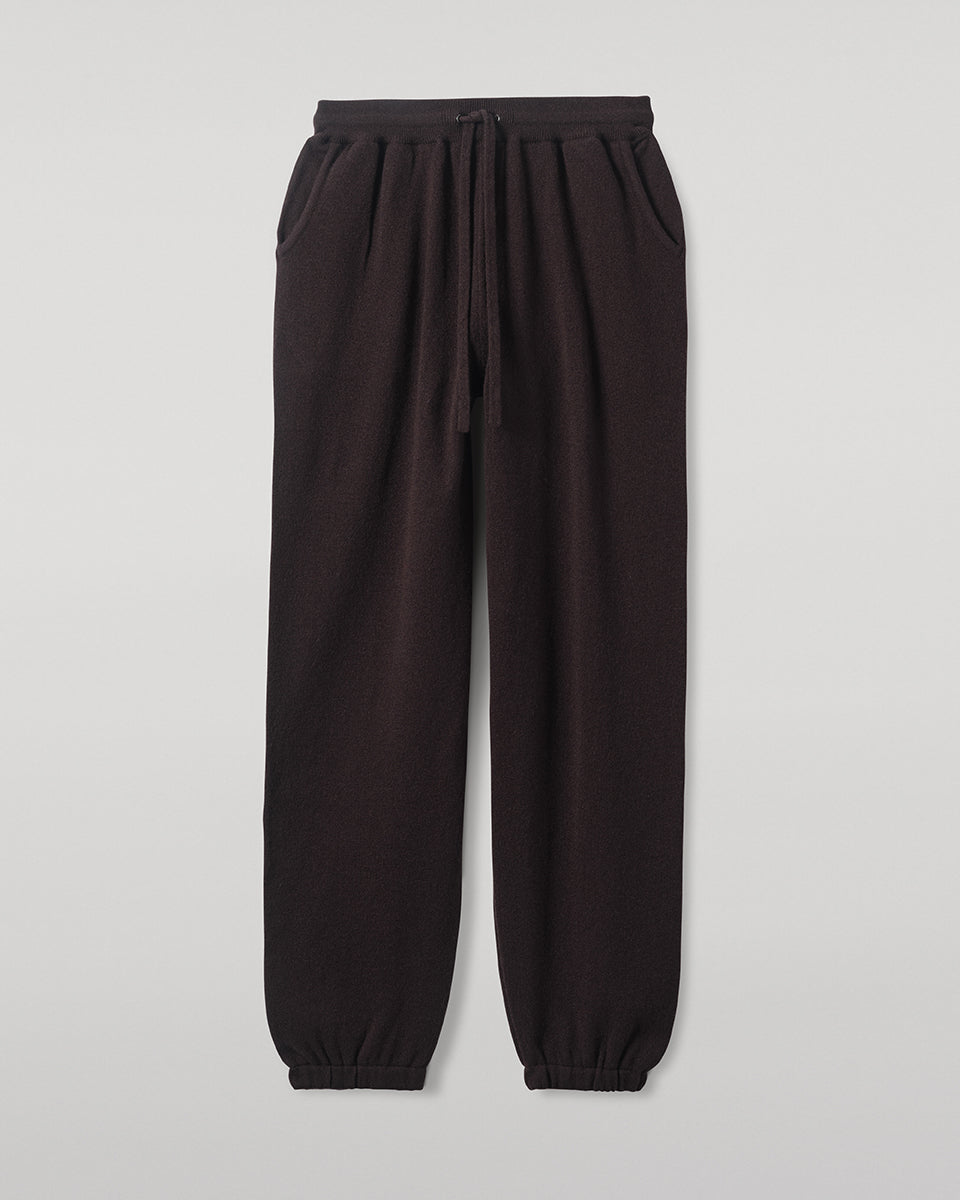 Johnstons of Elgin - Tapered Cashmere Dark Brown Joggers