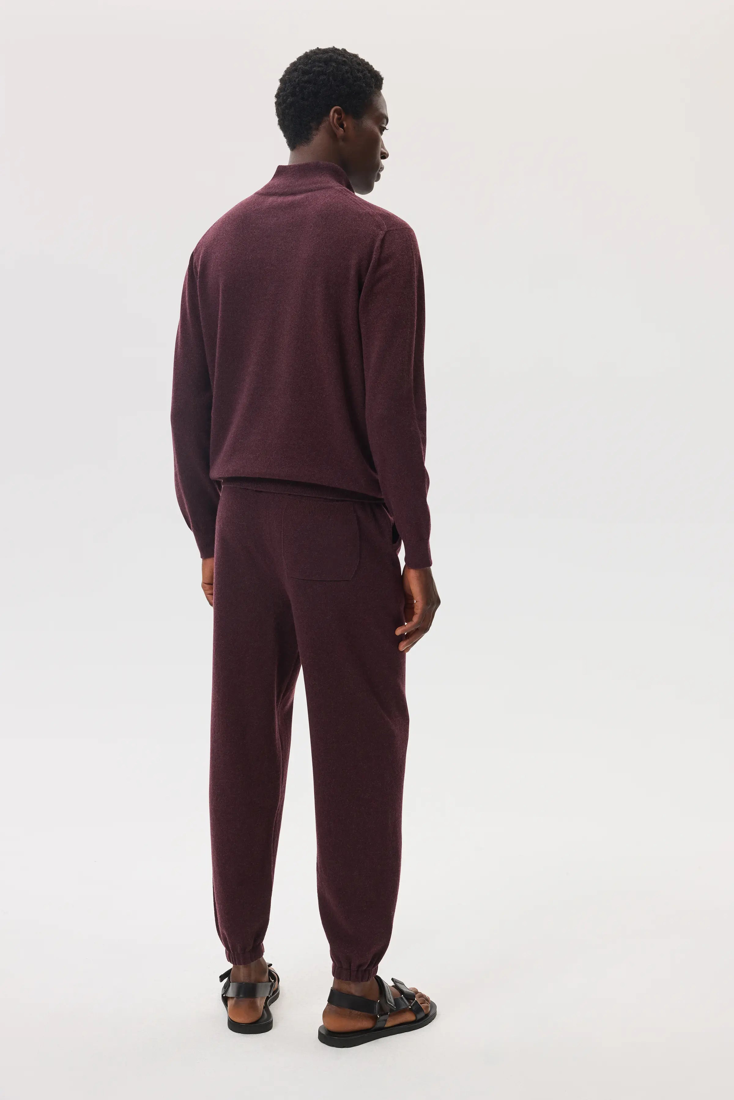 Johnstons of Elgin - Deep Red Tapered Cashmere Joggers
