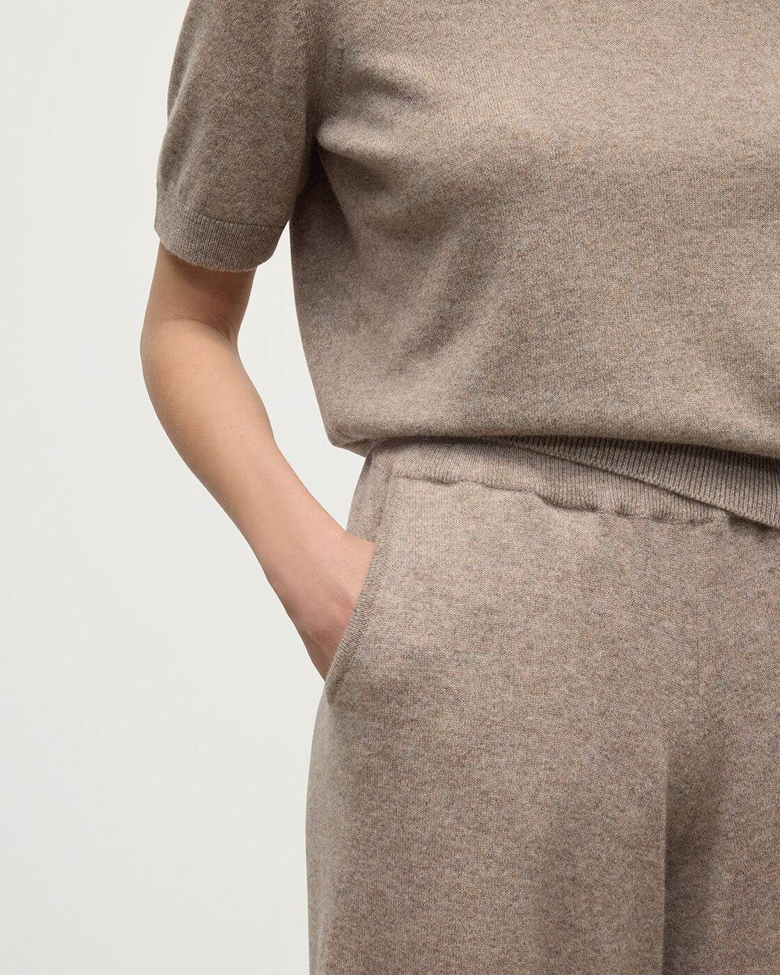 Johnstons of Elgin - Light Brown Cashmere Trousers