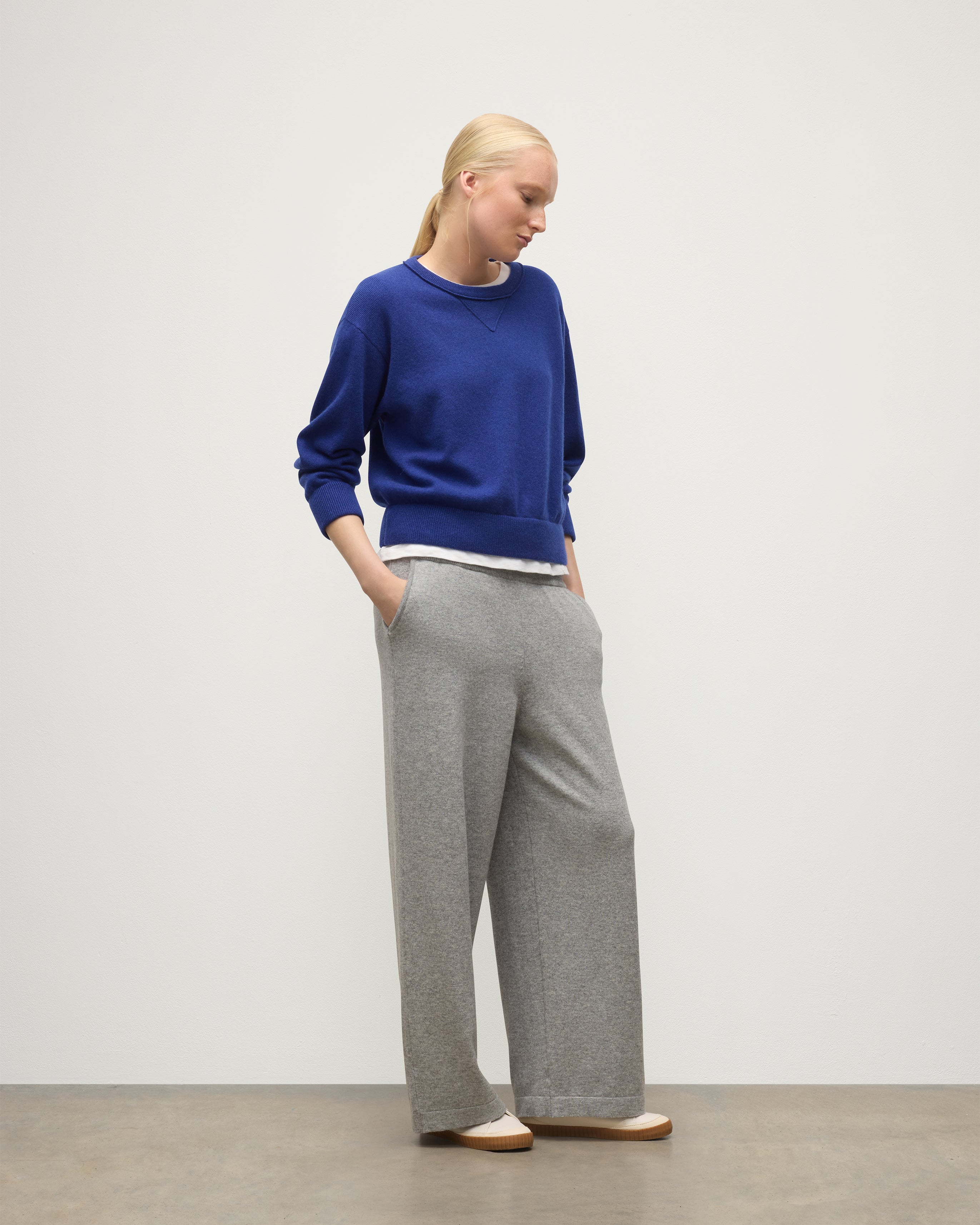 Johnstons of Elgin - Coll Light Grey Cashmere Trouser