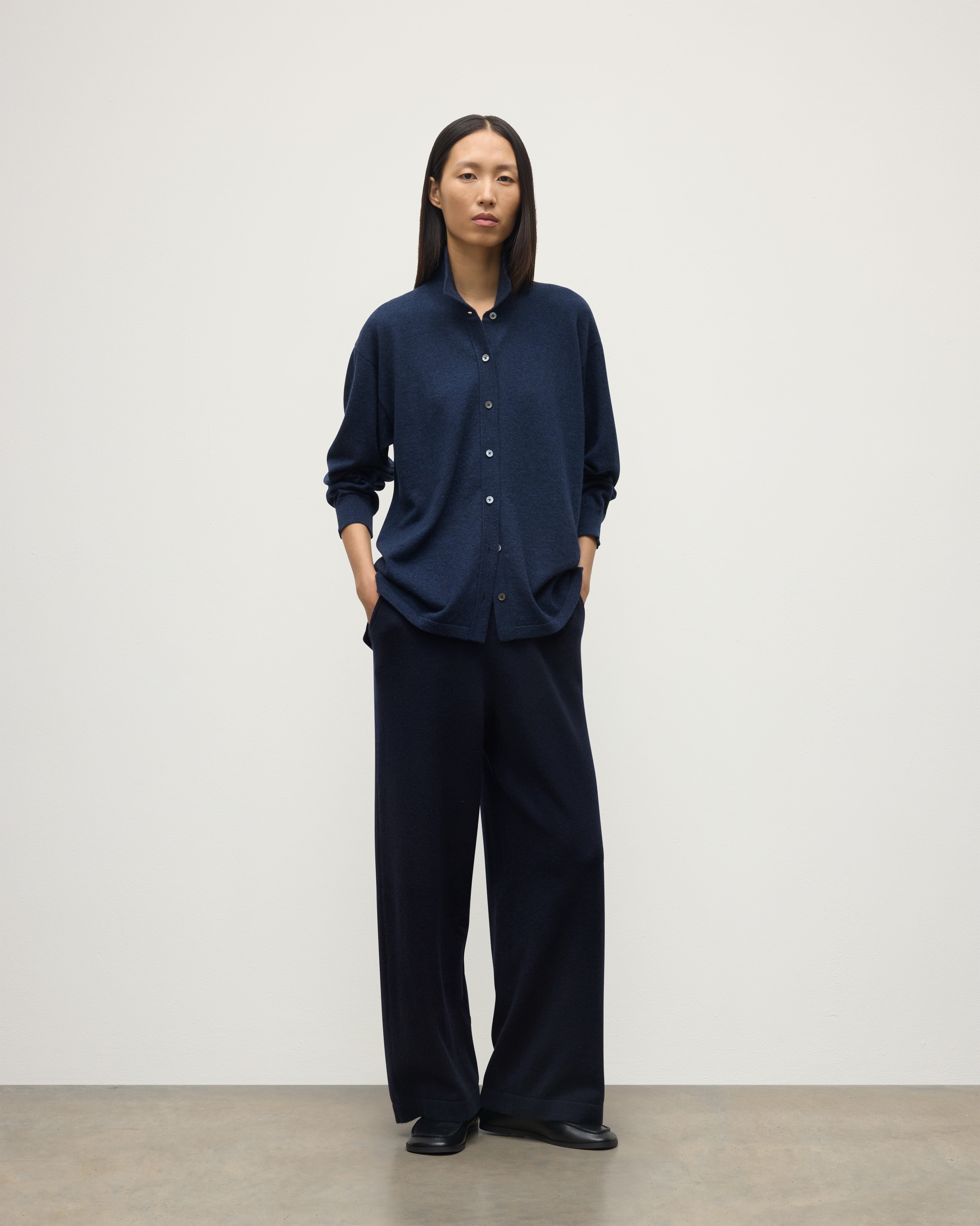 Johnstons of Elgin - Coll Dark Navy Cashmere Trouser