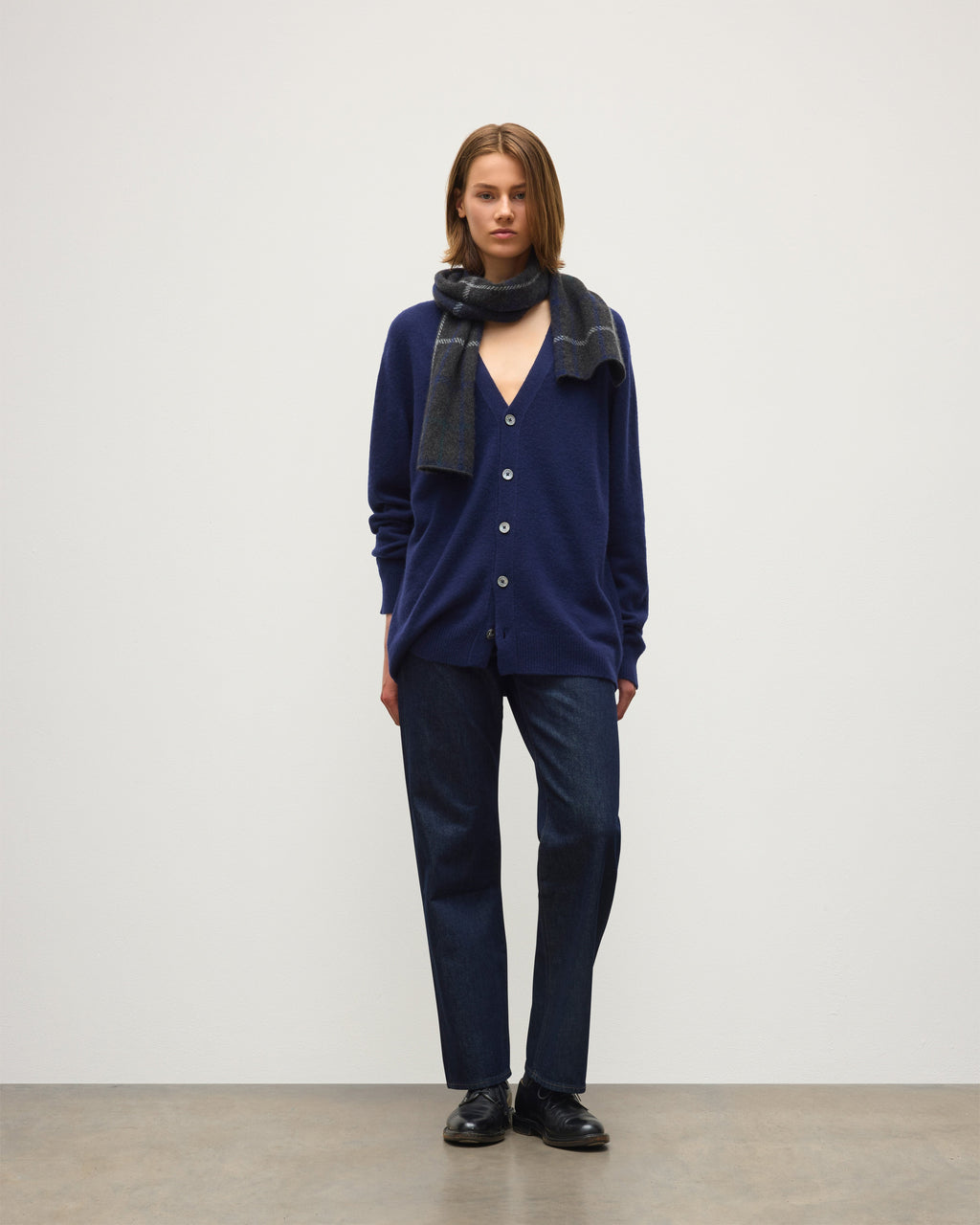 Johnstons of Elgin - Boyce Blue Brushed Cashmere - Silk Cardigan