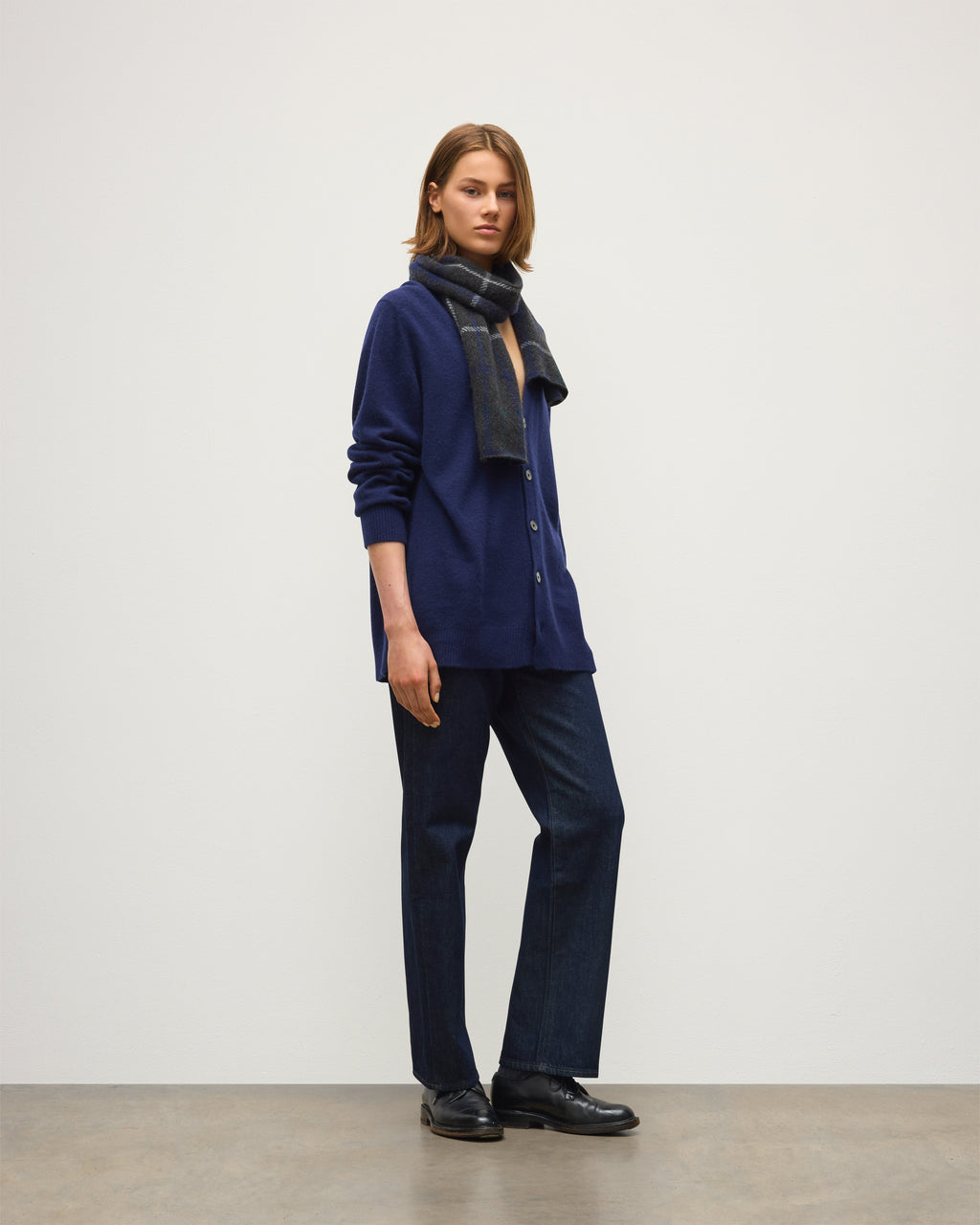 Johnstons of Elgin - Boyce Blue Brushed Cashmere - Silk Cardigan