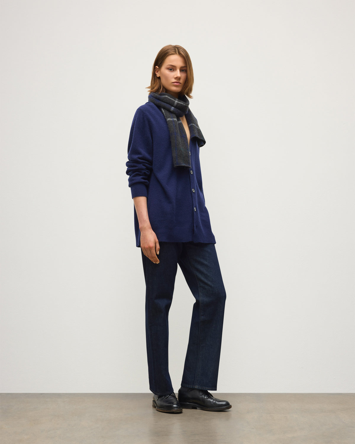 Johnstons of Elgin - Boyce Blue Brushed Cashmere - Silk Cardigan