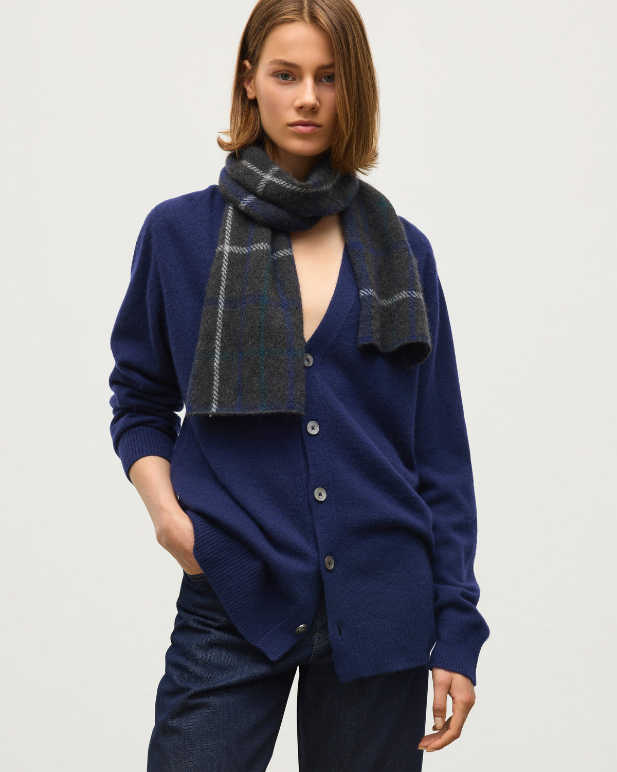 Johnstons of Elgin - Boyce Blue Brushed Cashmere - Silk Cardigan