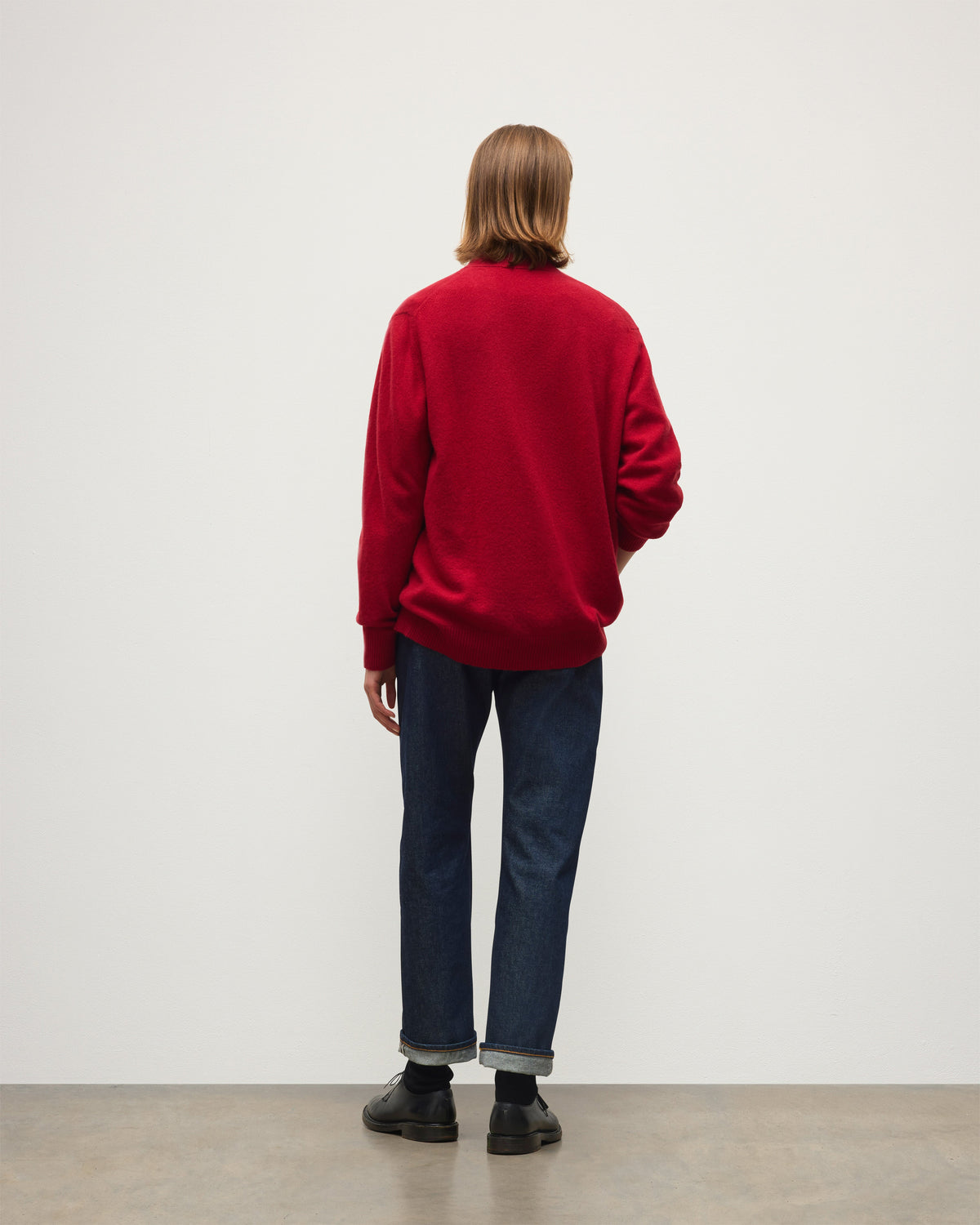 Johnstons of Elgin - Boyce Red Brushed Cashmere - Silk Cardigan